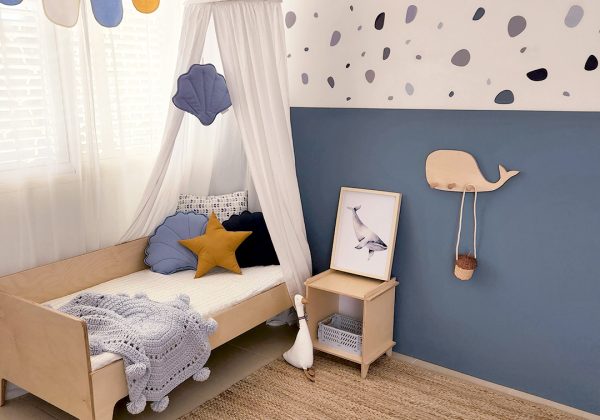 עיצוב חדר ילדים בצבע כחול